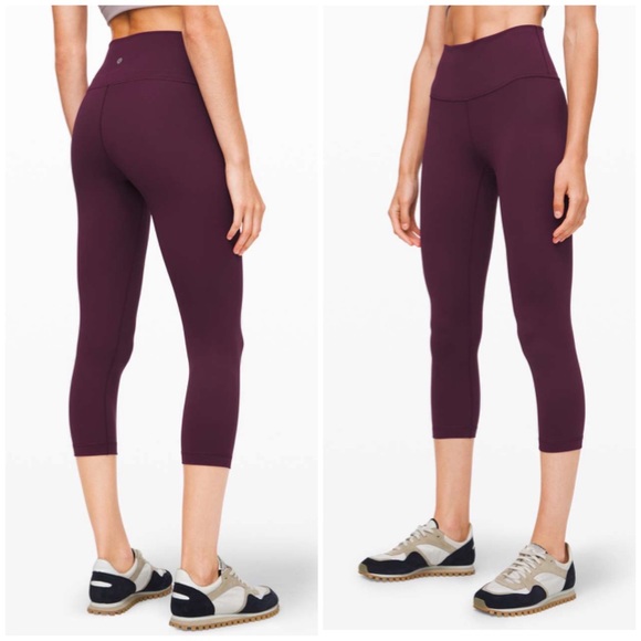 lululemon athletica Pants - Lululemon high rise wunder under crop leggings 8 arctic plum